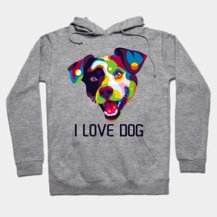 I Love Dog Colorful Hoodie